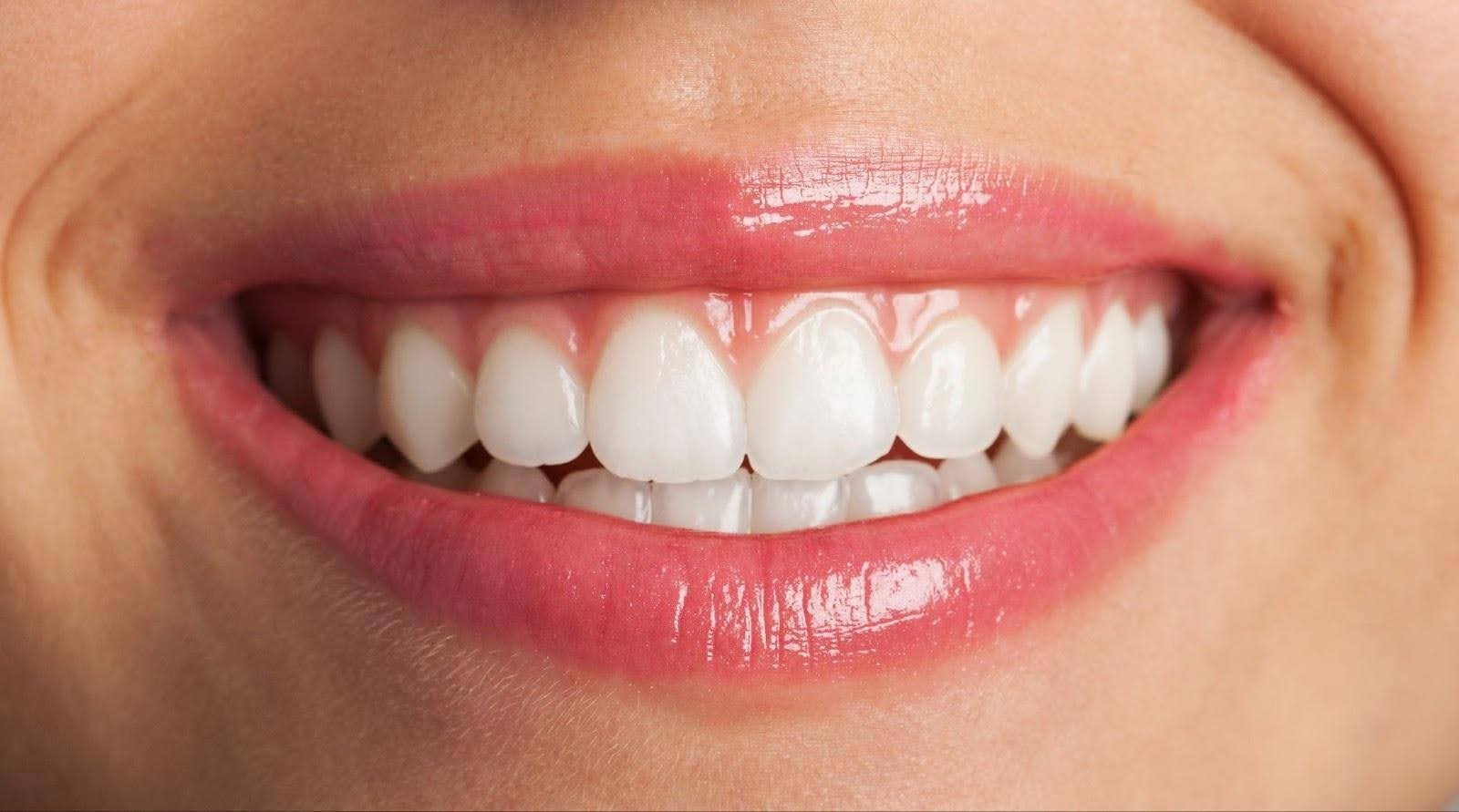 Close-up of a natural bright smile